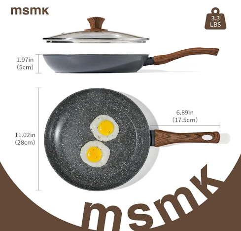 42% Rabatt:MSMK 28 cm Antihaft-Keramik-Bratpfanne–nur 14.99€