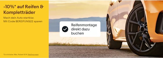 10% Rabatt auf Sommerreifen bei eBay + Hersteller Cashback-Aktionen