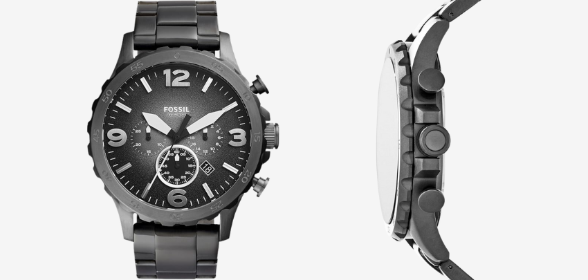 Fossil Nate JR1437 für 101€ - 50mm Edelstahlgehäuse, Quarzwerk Chronograph, wasserdicht bis 50m