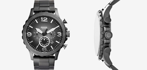 Fossil Nate JR1437 für 101€ - 50mm Edelstahlgehäuse, Quarzwerk Chronograph, wasserdicht bis 50m