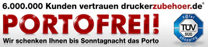 Versandkostenfreie Lieferung bei druckerzubehör.de - nur noch heute