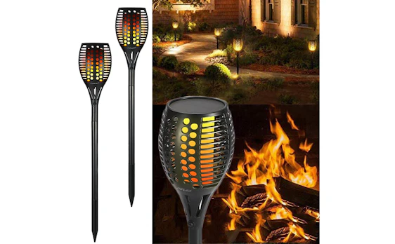 Solarweg Fackel-Licht-96 LED-Tanzen Flamme Flackern Tiki Fackel-wasserdichte Outdoor-Landschaft Licht der Dämmerung