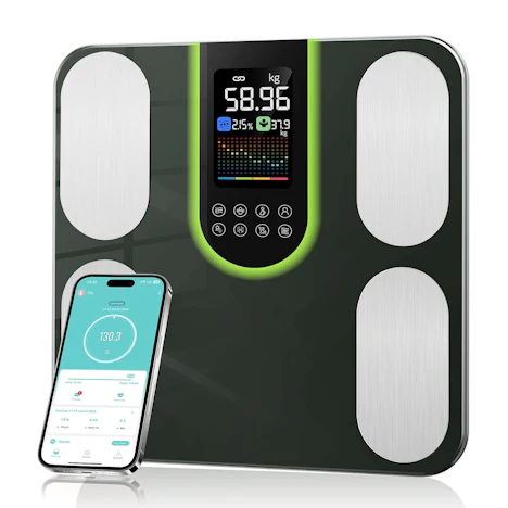 Letron Körperfettwaage für 23,74€ statt 47,49€ (-50%) – Smart Waage mit 20 Körperwerten & App