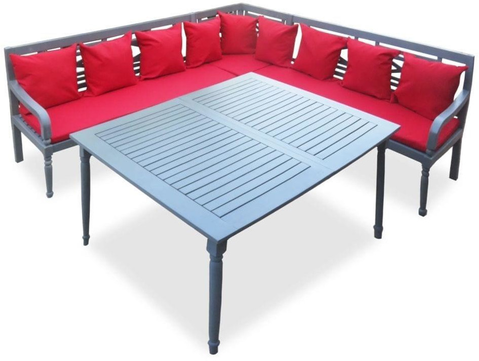 64% Rabatt auf vidaXL Outdoor Ecksofa-/Tisch-Set 16-tlg. Akazienholz Massiv (43699)