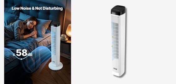 VEVOR Turmventilator für 38€ - 9h-Timer, leise Betriebsweise, mit Fernbedienung