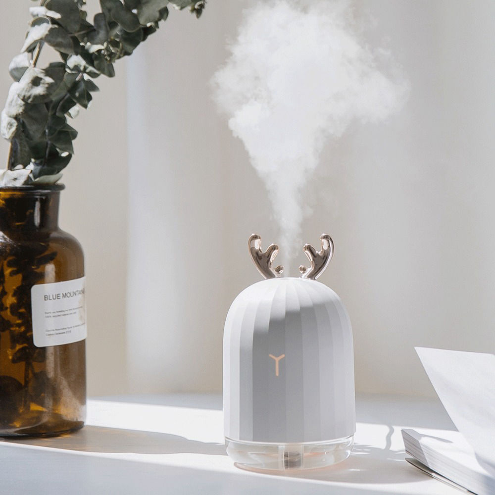 White Deer Desktop-Aroma Mini Diffuser Luftbefeuchter 7 Farben-Licht-220ML USB Aromatherapie-Maschine
