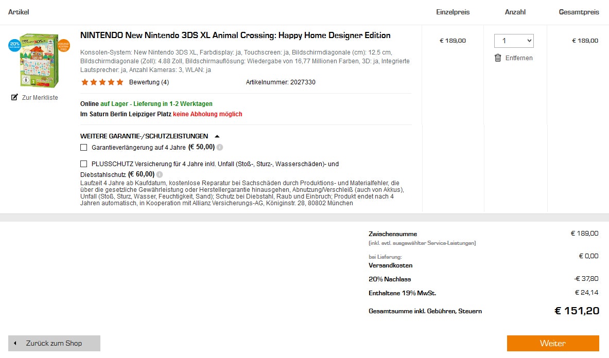 warenkorb-saturn-3ds-xl