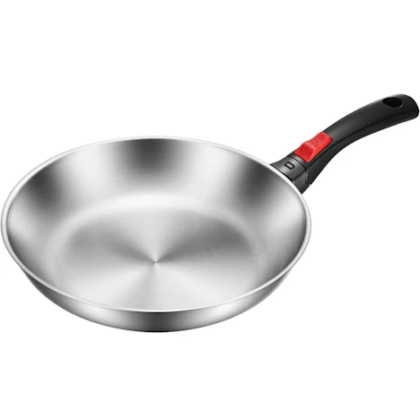 Pfanne Induktion 28 cm Mit Abnehmbarem Griff, Edelstahl Unbeschichtet, Spülmaschinengeeignet, Backofenfest