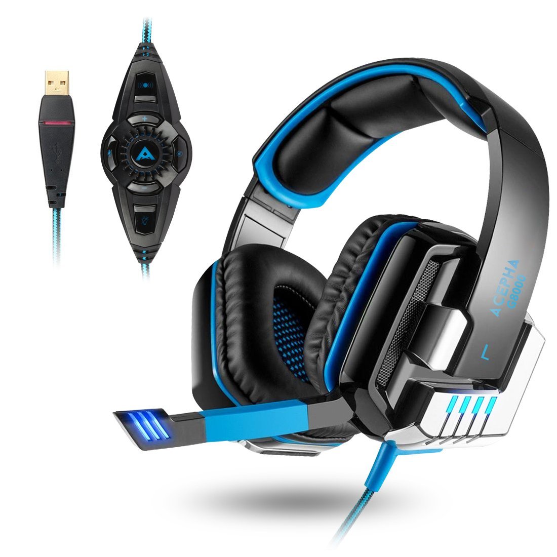 Virtual 7.1 Surround Sound Gaming Kopfhörer mit Mikrofon und Vibrationsfunktion