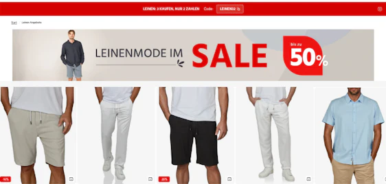 Spartip für Modefans! 👕 3 für 2 Aktion auf Leinen-Styles bei Denimfy ☀️