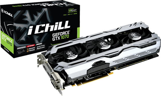 Inno3D GeForce GTX 1070 iChill X3 V2 347€ - GDDR5 Grafikkarte mit 8GB und 1506 MHz