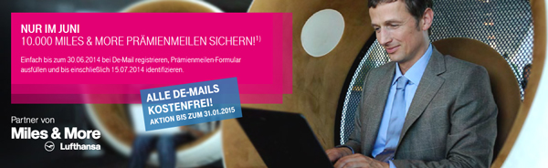 10.000 Miles&amp;More Meilen für DE-Mail Registrierung