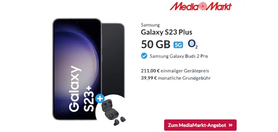 🔥🔥🔥 Samsung Galaxy S23 Plus (256 GB) + Galaxy Buds2 Pro + 50 GB im o2 Mobile eff. kostenlos mit 42 € Ersparnis