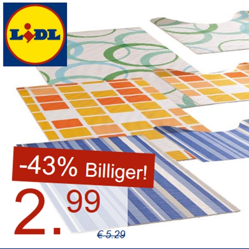 LIDL - TagesDeal - MIOMARE Bad-Garnitur, 2-teilig für 2,99€ statt 5,29€ (43% Rabatt)