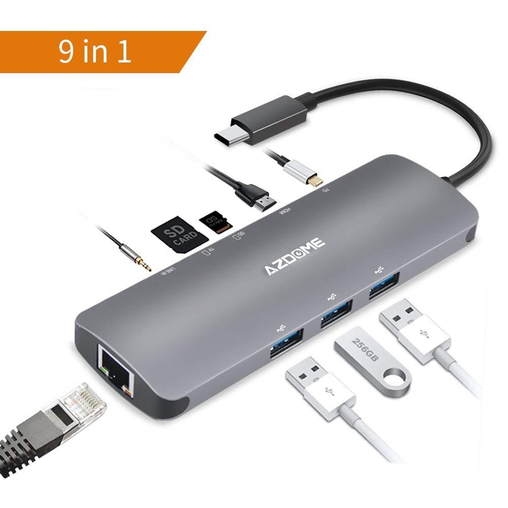 9in1 USB Hub von AZDOME in Aluminium (Gutscheinaktion)