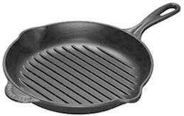 Le Creuset Grillpfanne rund 26 cm schwarz Gusseisen mit 27% Rabatt
