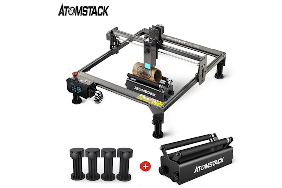 S10 Pro Graviermaschinen 50W Mit R3 Roller Set, mit Augenschutz festem Fokus, ultradünnem Laser