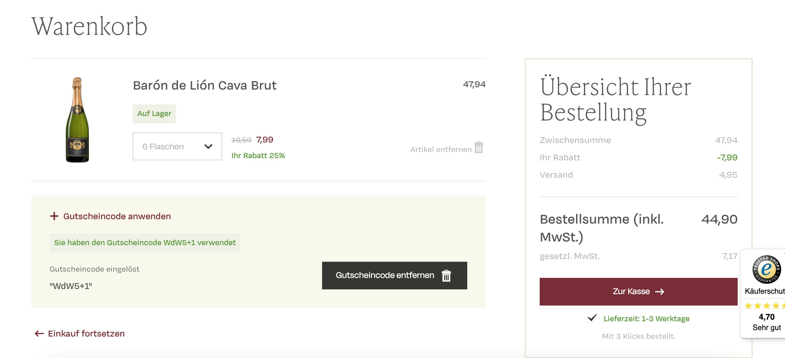 warenkorb die weinbörse