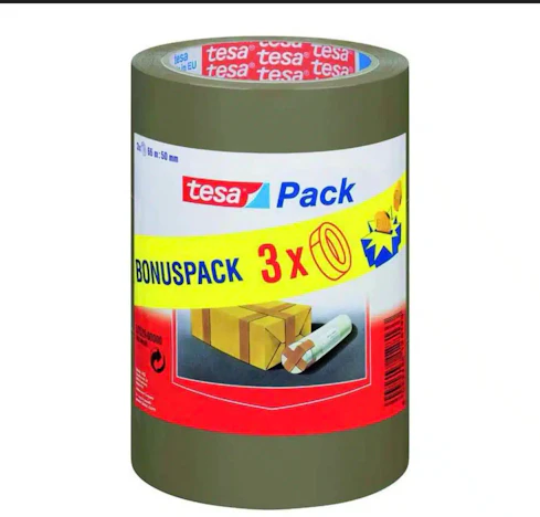 esa tesapack Standard Paketklebeband - 66 m x 50 mm 3 Rollen in braun für nur 4,15€(statt 8,22€)