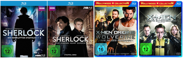 Sherlock Staffel 1-3 [Blu-ray] für insgesamt 39€, X-Men Filme [Blu-ray] für 4-6€ bei Amazon