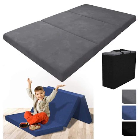 wolketon Klappmatratze, Dreifach Rutschsicherer Matratze, Komfort Schlafsofa Kaltschaummatratze, Grau 195 * 80 * 9CM