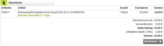 Brennenstuhl Kabeltrommel Garant 240 20m für 25€ *UPDATE*