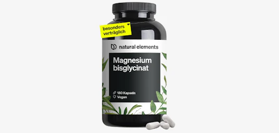 Gut verträglich! 💊 natural elements Magnesium Bisglycinat (180 Kapseln) für 16€