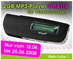 Kostenloser 2GB - Mp3 - Player bei Quelle