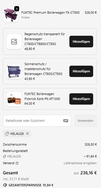 Fuxtec Rabattcode anwenden