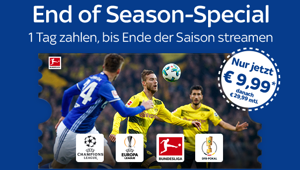 Sky End of Season Special: WOW Live-Sport Abo (ehem. Sky Supersport Ticket) Monatsticket für 9,99€ - für Neukunden
