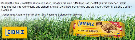 Kostenlose 150 g Packung Leibniz Country Cookies von der Deutschen Post