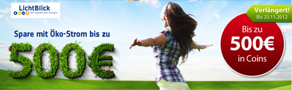 Lichtblick Strom - bis zu 500€ in Coins zurückbekommen *UPDATE* endet heute