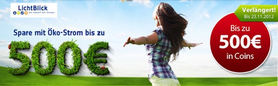 Lichtblick Strom - bis zu 500€ in Coins zurückbekommen *UPDATE* endet heute