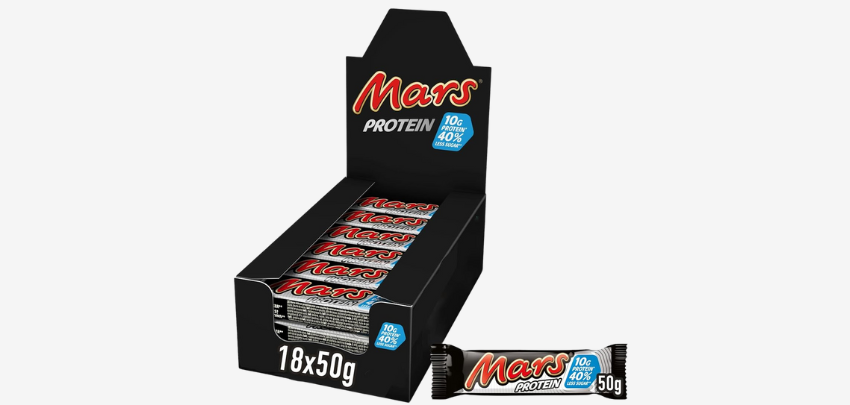Mars Proteinriegel für 29€ - 18er Pack, hoher Proteingehalt, Schoko-Karamell