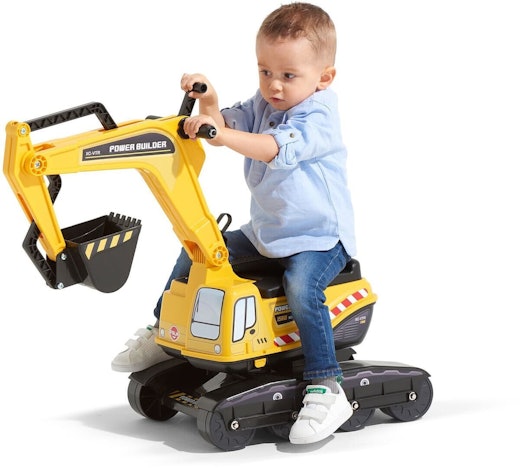 Falk 120 Sitzbagger für 40€ - Spielzeug ab 3 Jahren bis 50 kg Gewicht, mit beweglichem Arm und Rädern