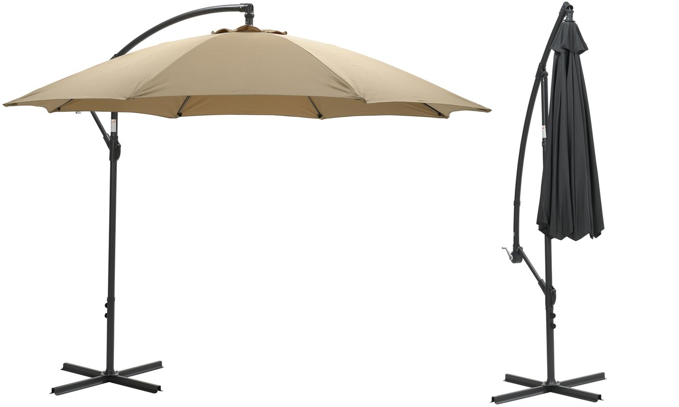 Ampel-Sonnenschirm "Athene" (Ø300cm) für 127€ – mit Farbauswahl, inkl. beschwerbarem Kreuzfuß