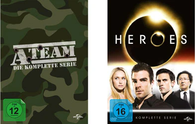 DVD-Komplettboxen: Miami Vice, A-Team, Heroes für je 29,97€ und Battlestar Galactica für 34,97€