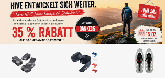 🚨 Extrem heißer Gutscheinfehler! Satte 50% Rabatt auf ALLES bei Hive Outdoor (Mammut, The North Face, Salewa uvm.)