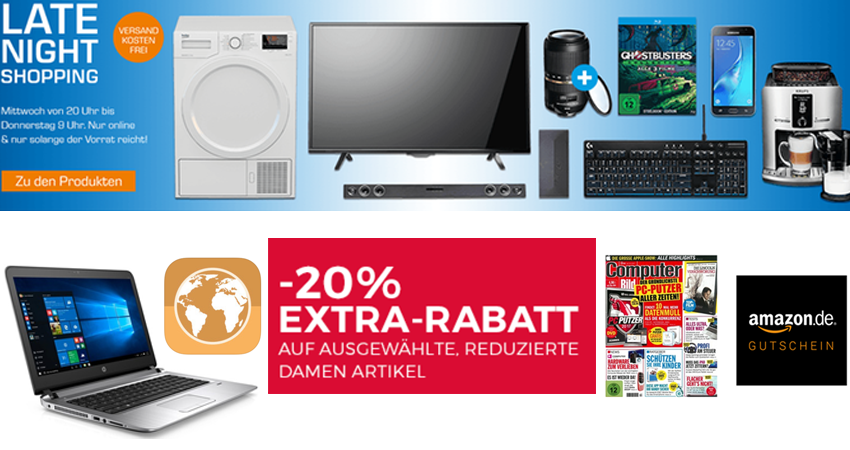 Highlight-Angebote: Die besten Schnäppchen am 19.07.2017