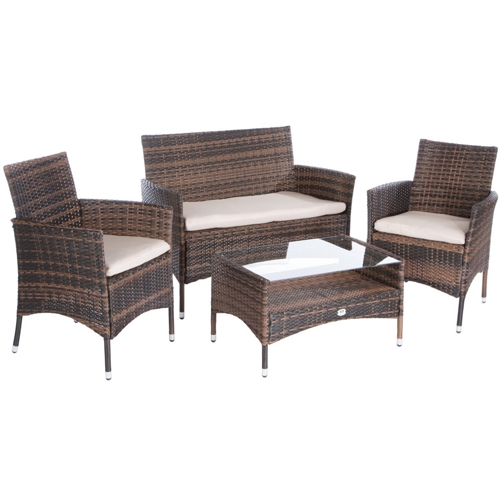 TOP: Ultranatura 200100001064 Rattan Set mit Glastisch, braun / beige für nur 154,92 EUR inkl. Versand