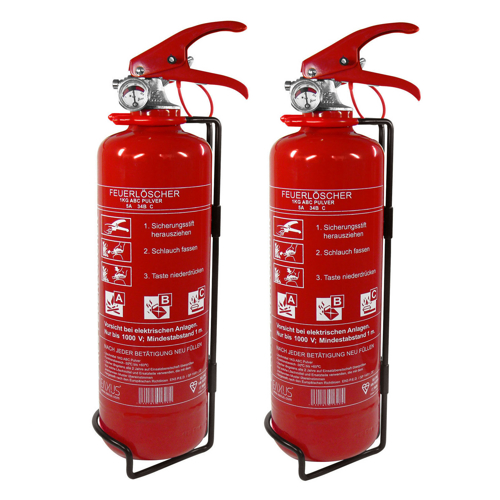 2er Set Feuerlöscher/Pulverlöscher 1 kg für 22,90 EUR inkl. Versand