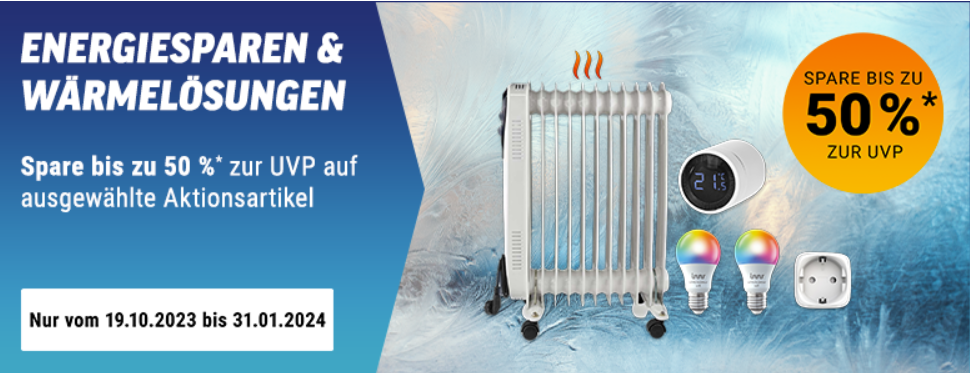 Bis zu 50% Rabatt auf smartes Heizen - Notebooksbilliger senkt die Preise für Thermostate, Heizungen &amp; Co.