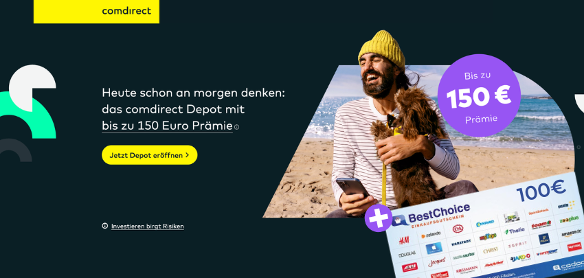 Bis zu 250€ Prämie fürs comdirect Depot mit 0€ Depotführung ✅ KEIN Trade nötig – 200€ (bis zu 250€ inkl. Early-Bird) nur für die Eröffnung 🤯