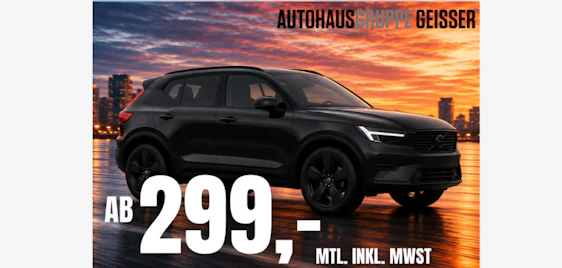 Leasingfaktor: 0,58! 🚗 Volvo XC40 B3 Plus Black Edition für 299€/Monat leasen - Privat & Gewerbe