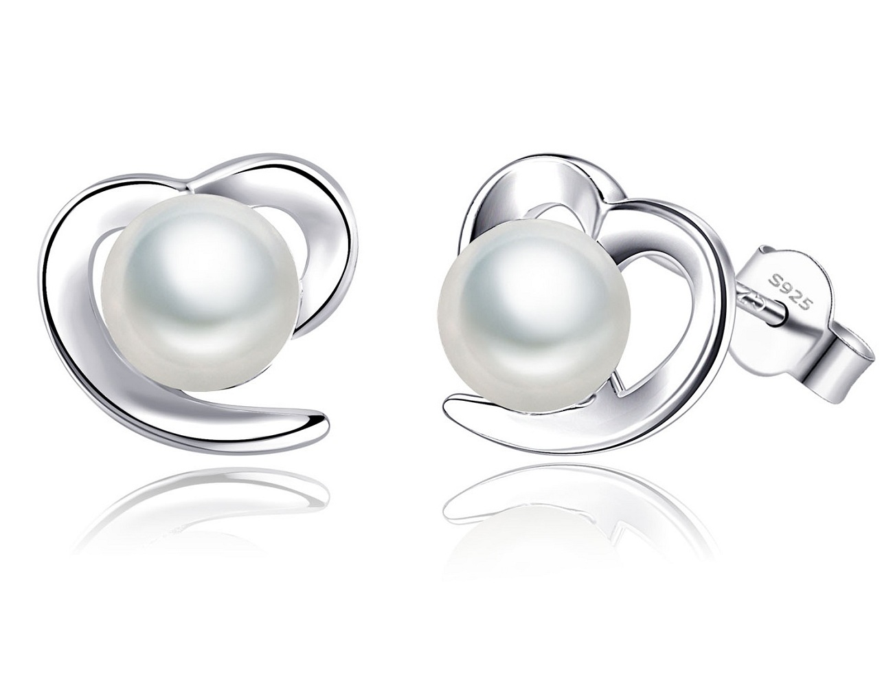 Herz Ohrringe mit Perle EUR 11,00 statt EUR 13,50