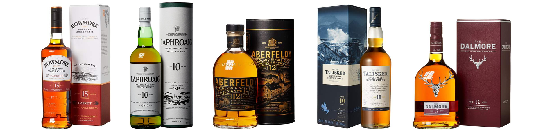 Ausgewählter Whisky zum Vatertag - z.B. Bowmore, Laphroaig, Aberfeldy, Talisker &amp; Dalmore