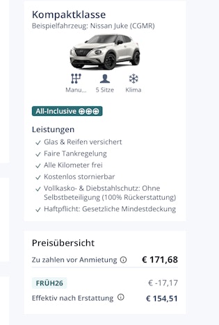 Mietwagen 10%-25% günstiger buchen bei HolidayCheck! CODE: FRÜH26
