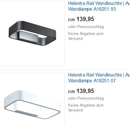 Helestra Rail Außenleuchte Wandleuchte in weiß oder graphit für 139€ oder günstiger (Idealo 185€)