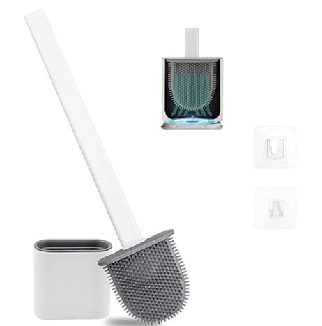 Toilettenbürste Silikon WC-Bürste und Behälter Mit Langem Griff