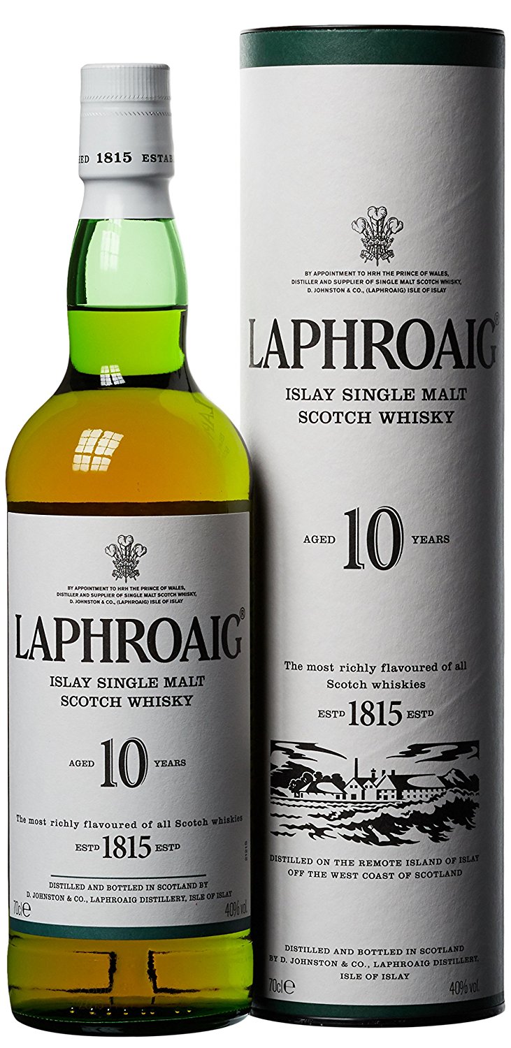 Laphroaig Islay Single Malt Scotch Whisky 10 Jahre (1 x 0.7 l) für 25,99 EUR